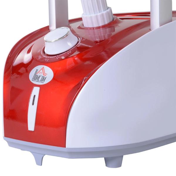 Ferro de Engomar a Vapor para Roupa 1800W Temperatura Ajustável em 11 Níveis Depósito de 2 L Aquecimento em 38s 35x25x47 - 118,5 cm Vermelho