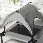 Cama para Cães Elevada com Toldo para Cães Médios com Estrutura de Aço e Bolsa de Transporte 76x61x69,5 cm Cinza Claro