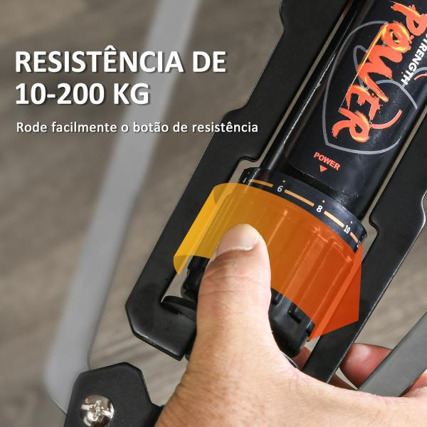 Extensor de Peito com Resistência Ajustável 10 - 200 kg para Treino em Casa 43x16x5 cm Preto