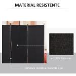 Biombo de 3 Paineis Separador de Ambientes Dobrável Biombo de Privacidade com 6 Pés de Metal 253x50x182 cm Preto