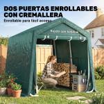 Abrigo de Exterior para Ferramentas Bicicleta 2,4x2x2,02 m Abrigo de Armazenamento com 2 Portas Anti - UV para Jardim Verde