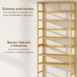 Estante de Bambu de 6 Níveis Prateleiras Ajustáveis para Espaços Pequenos Casa de Banho Cozinha 60x26x161 cm Madeira