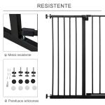 Barreira de Segurança para Animais de Estimação Extensível para Escadas e Portas Barreira de Segurança para Cães 76 - 107x76 cm Preto