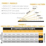 Rampa para Cadeira de Rodas Dobrável Portátil com Autocolantes Reflectores Carga 272 kg 91x73,6x5,1 cm Preto