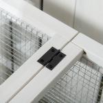 Coelheira de Madeira com Rodas para 1 - 2 Coelhos com Teto Abatível Bandeja Amovível 108x58x73,5 cm Madeira e Branco
