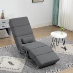 Cadeirão Relax Reclinável com 8 Pontos de Massagem e Aquecimento Lombar, 5 Modos, Comando e Bolso Lateral, Cinzento Escuro