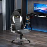 Cadeira de escritório ergonômica Altura ajustável apoio de Braço dobrável com 5 rodas Carga 120 kg 65x69x112 - 122 cm cinza