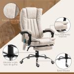 Cadeira de Massagem com 6 Pontos de Massagem Ajustáveis ​​com Função de Aquecimento Apoio para os Pés Retrátil Creme