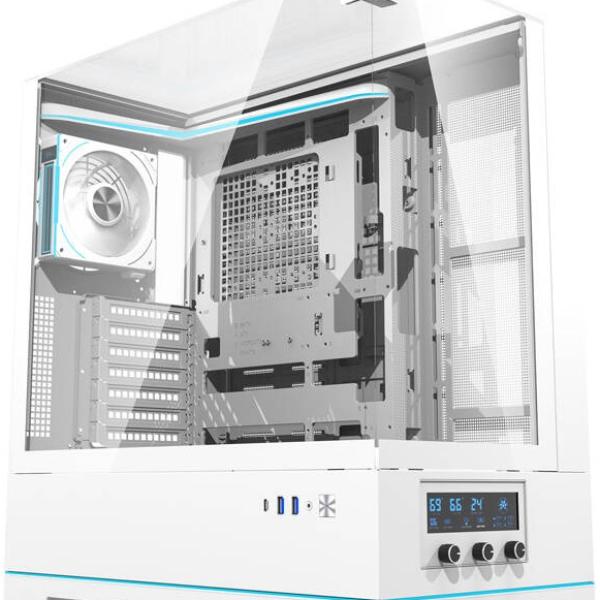 Caixa ATX DY450 PRO + 1 Ventoinha (Branco) - DARKFLASH