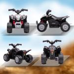 Quadriciclo Elétrico HONDA para Crianças Bateria 6V com Faróis LED Buzina Velocidade de 2,8km/h 65,5x35,5x43,5 cm Branco e Preto