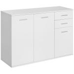 Armário Aparador amplo espaço de Armazenamento para sala de jantar com portas e gavetas 106x35x76cm Branco
