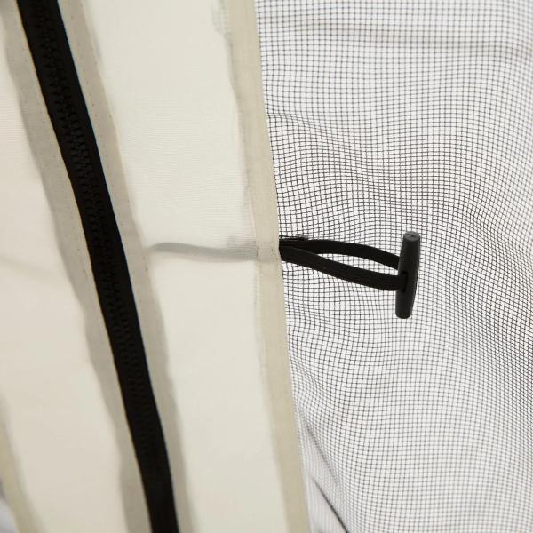 4 painéis laterais 335x207 cm para tenda de jardim com mosquiteira zíperes e anéis preto