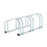 Estacionamento para 3 Bicicletas Suporte de Aço para Estacionar Bicicletas no Chão para Interior e Exterior 76x33x27cm Prata