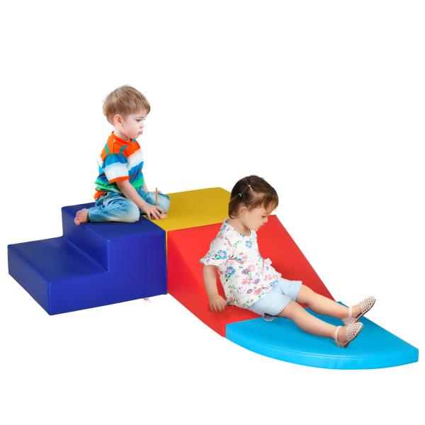 Conjunto de 4 Blocos de Psicomotricidade para Crianças Blocos de Construção Brinquedo de Aprendizagem Multicor
