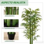 Planta Artificial Bambu Artificial para Interiores e Exteriores Decoração de Sala de Estar Escritório Ø17x180 cm Verde
