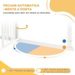 Barreira de Segurança para Cães com Porta Pequena Fechamento Automático e Sistema Duplo de Bloqueio 74 - 101x104,1 cm Branco