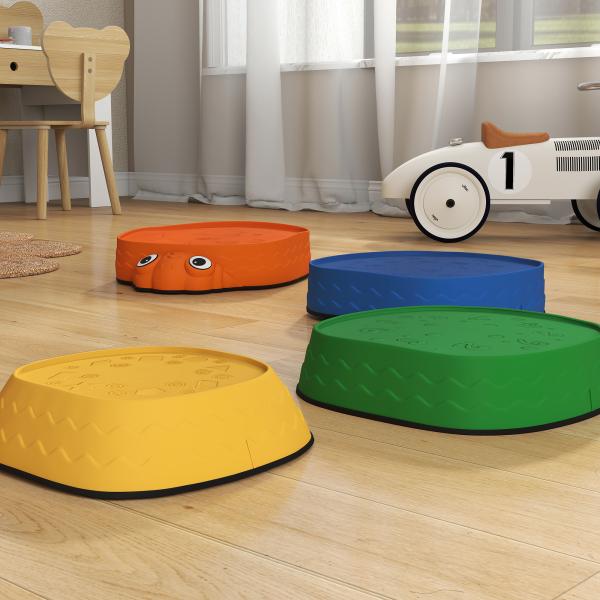 Conjunto de Pedras de Equilíbrio Empilháveis para Crianças de 5 Peças com Forma de Joaninha e Antiderrapantes Multicolor