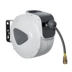 Carretel de Mangueira de Ar Comprimido Automático 20 m Conector de 1/4'' BSP Suporte de Parede Giratório 180° Cinzento