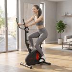Bicicleta Estática com 8 Níveis de Resistência Magnética Sensor de Frequência Assento Ajustável Ecrã LCD 88x50,5x131,5 cm Preto