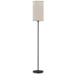 Candeeiro de Pé Moderno com Interruptor de Pedal, Abat - Jour Efeito Linho, para Sala, Preto, Lâmpada Não Incluída