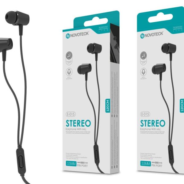 Auriculares Com Micro 120Cm Negro E-015