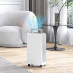 Desumidificador 12L/dia Depósito de Água 0,8L com Rodas Temporizador de 24 Horas Ecrã Digital de Humidade Branco