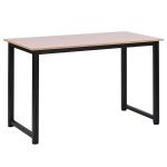 Secretária Moderna Mesa de Estudo com Estrutura de Aço e Pés Ajustáveis Mesa de Computador 120x60x76 cm Madeira e Preto