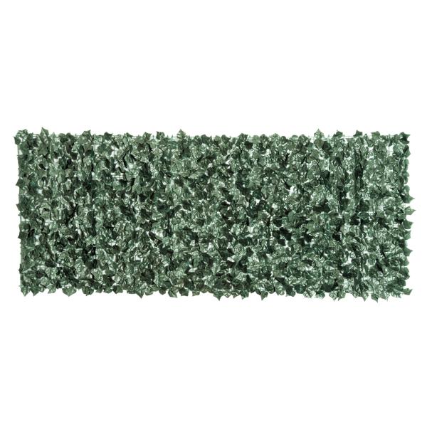 Vedação Artificial em Rolo 2,4x1 m Vedação de Privacidade para Balcão Jardim Exterior Planta Decorativa de Parede PE Verde