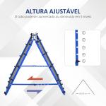Rede de rebote dobrável para treinamento rebotador ajustável em 5 níveis em ângulo com tubo de aço 100x95x90 cm azul