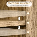 Cómoda de Madeira com 4 Gavetas Prateleira Ajustável e Pés de Metal para Sala de Estar Dormitório 79x39x86cm Marrom