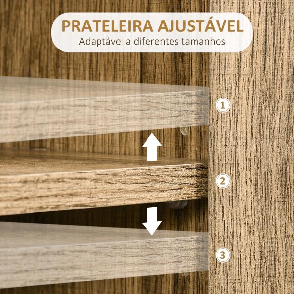 Cómoda de Madeira com 4 Gavetas Prateleira Ajustável e Pés de Metal para Sala de Estar Dormitório 79x39x86cm Marrom