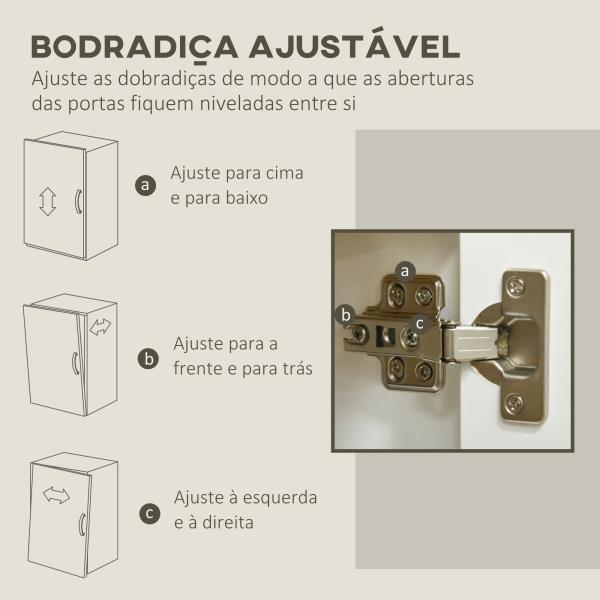 Aparador de Sala de Estar Armário de Armazenamento com 3 Portas e Prateleiras Ajustáveis 120x37x75 cm Branco e Madeira