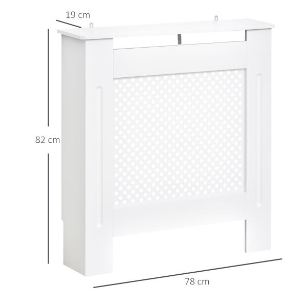 Cobertura de Radiador de MDF Cobertura para Radiador com Prateleira Estilo Moderno 78x19x82 cm Branco