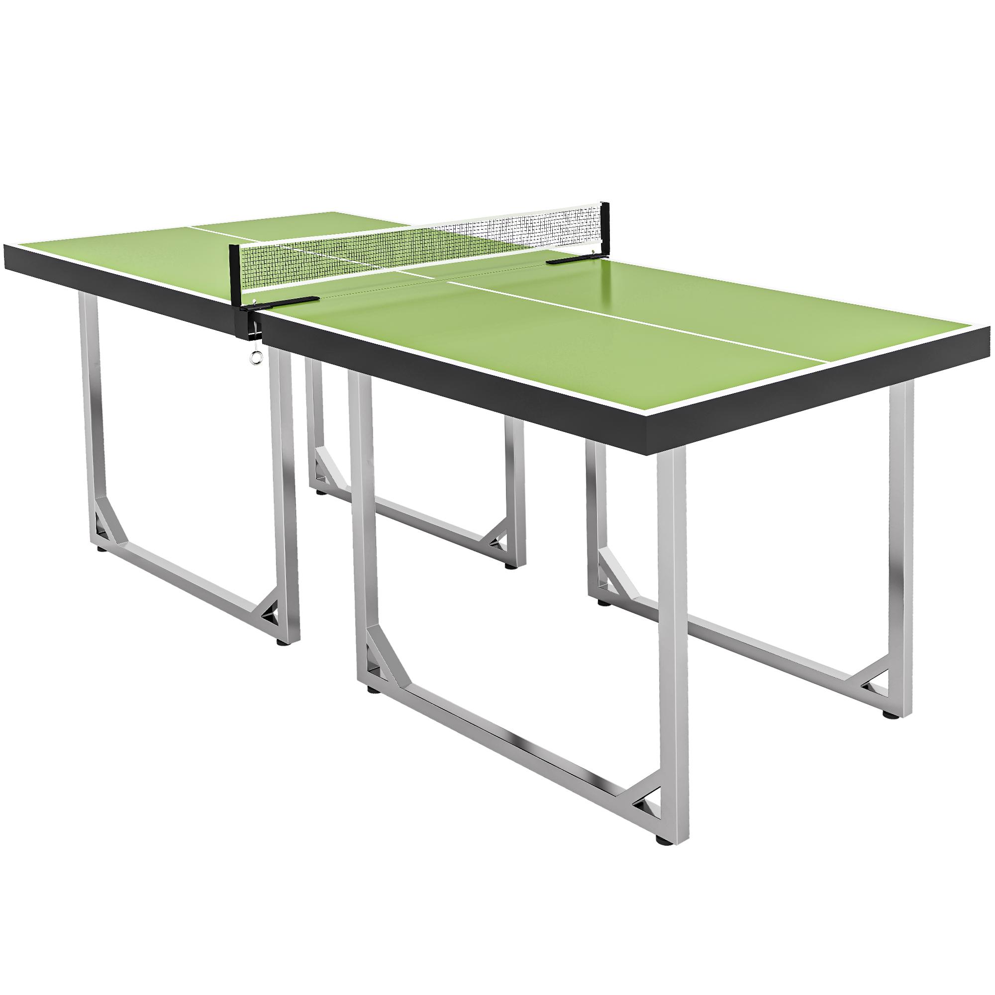 Mesa de Ping Pong Dobrável Mesa de Ping Pong Profissional com Rede e Estrutura de Aço 182x91x76 cm Verde