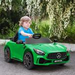 Carro Elétrico para Crianças Carro Mercedes - Benz AMG GTR com Bateria 12V Faróis Buzina e Música 108x67x46 cm Verde