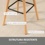 Conjunto de 2 Bancos de Bar Bancos Altos de Cozinha com Encosto Apoio para Pés Estilo Moderno 41,5x47x97,5 cm Cinzento