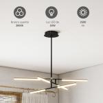 Candeeiro Suspenso Moderno Candeeiro de Teto LED com Ângulo de Luz Ajustável Pantalla de Acrílico Ø100x79 cm Preto