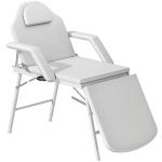Marquesa de Massagem Dobrável Portátil de 3 Secções com Encosto Ajustável Apoio de Cabeça e Braços 182x82x68 cm Branco