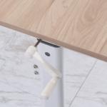 Secretária de Pé com Altura Ajustável a Manivela e Bancada de Carbono Secretária Elevatória para Escritório Estúdio Sala de Estar Carga Máxima 150kg 120x60x72 - 117cm Madeira e Branco