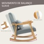 Poltrona Baloiço Moderna Poltrona de Amamentação com Almofada Lombar e Base de Madeira 65x87x84 cm Cinza Claro