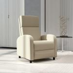 Poltrona Relax Reclinável até 160° Poltrona Reclinável Manual com Apoio para os Pés 64x86x102 cm Bege