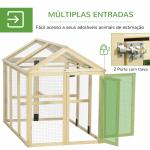 Galinheiro para Exterior 140x88,5x106 cm para 1 - 3 Galinhas com Estrutura de Madeira e 2 Portas com Fechadura Madeira Clara