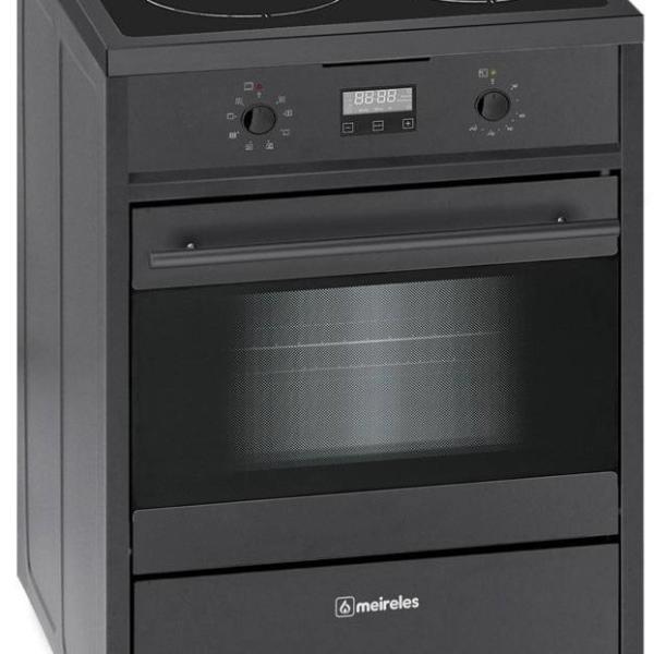 Fogão Elétrico de Indução E 612 BL 60x60cm 4 Zonas + Forno Elétrico 55L (Preto) - MEIRELES