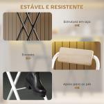 Conjunto de 2 Bancos de Bar Dobráveis Bancos Altos de Cozinha com Encosto Apoio para os Pés 37x45x87 cm Madeira