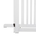 Barreira para Cães de Madeira Barreira para Animais de Estimação Dobrável de 3 Painéis com 1 Porta e Pés de Apoio 155x35,5x76 cm Branco