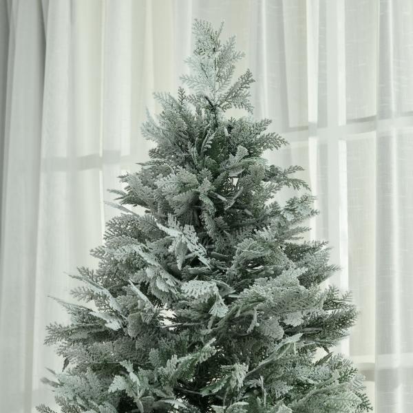 Árvore de Natal Artificial Nevada 180 cm com 300 Luzes LED 577 Ramos e Base Dobrável Verde
