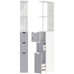 Armário Alto para Casa de Banho com 2 Prateleiras 1 Porta e 2 Gavetas 15x33x136 cm Branco