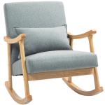 Poltrona Baloiço Moderna Poltrona de Amamentação com Almofada Lombar e Base de Madeira 65x87x84 cm Cinza Claro