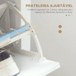 Sapateira Estreita com Prateleiras Ajustáveis e Compartimento Aberto para 10 Pares de Sapatos 58x24x105 cm Branco
