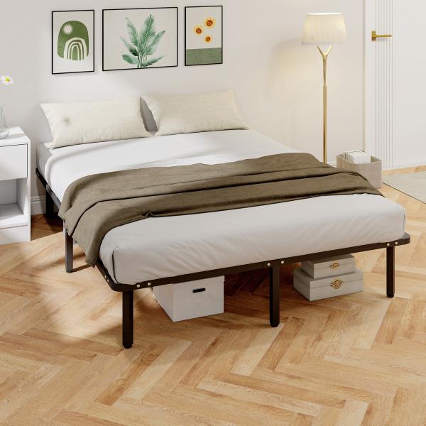 Estrutura de Cama 160x200 cm com Espaço de Armazenamento Abaixo e Ripas de Álamo Fácil de Montar Carga 350 kg Preto